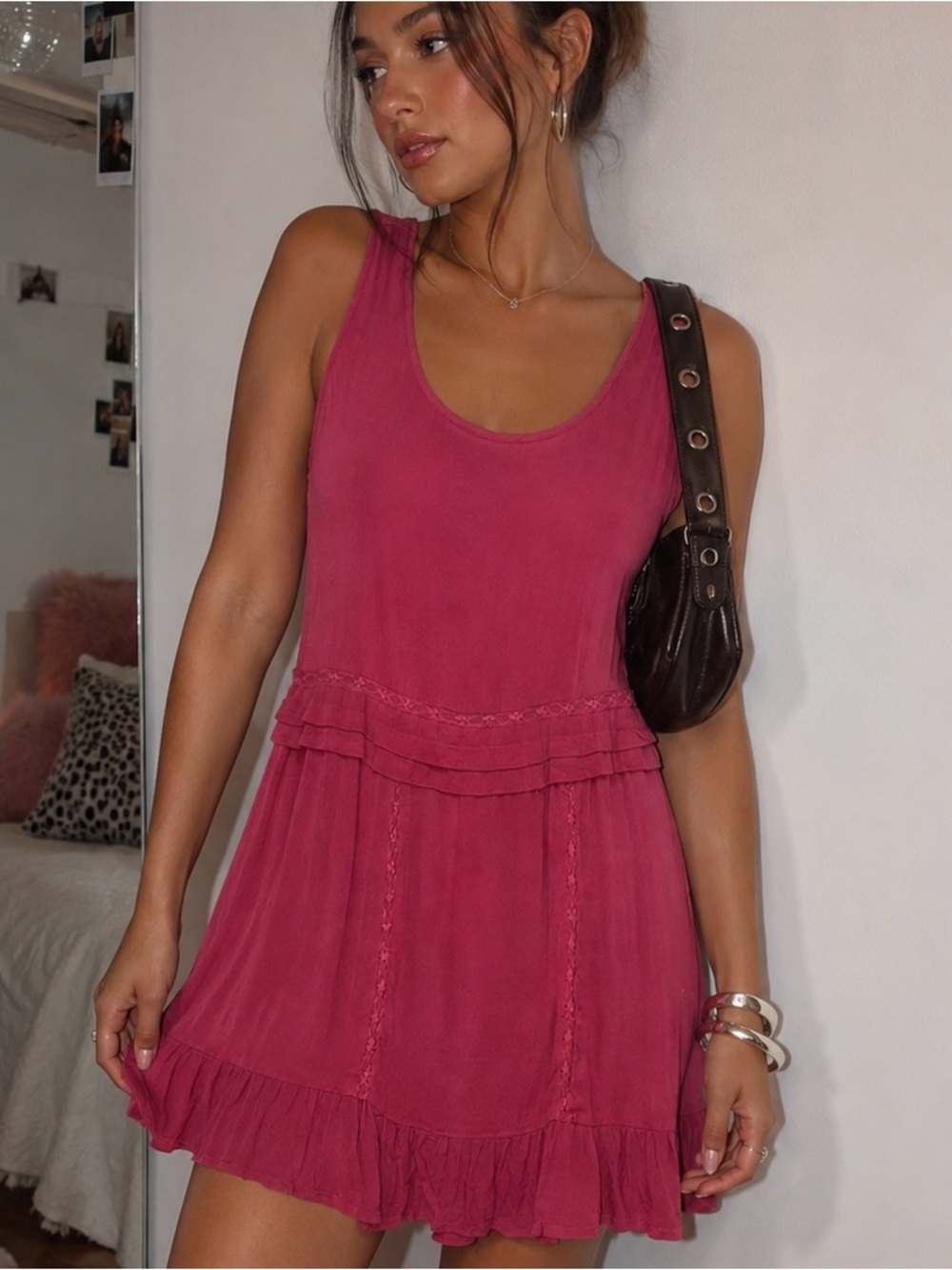 Vintage-Inspired Bongo Mauve colored Dress - Size L